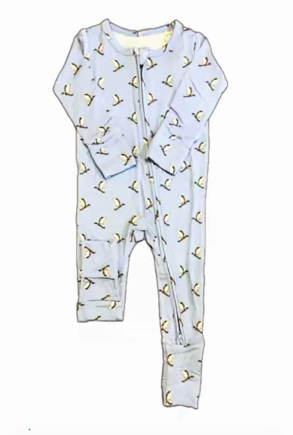 Mallard Zipper Footie-Blue