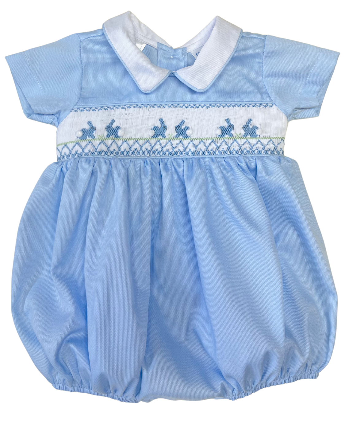 Blue Smocked Bunny Bubble