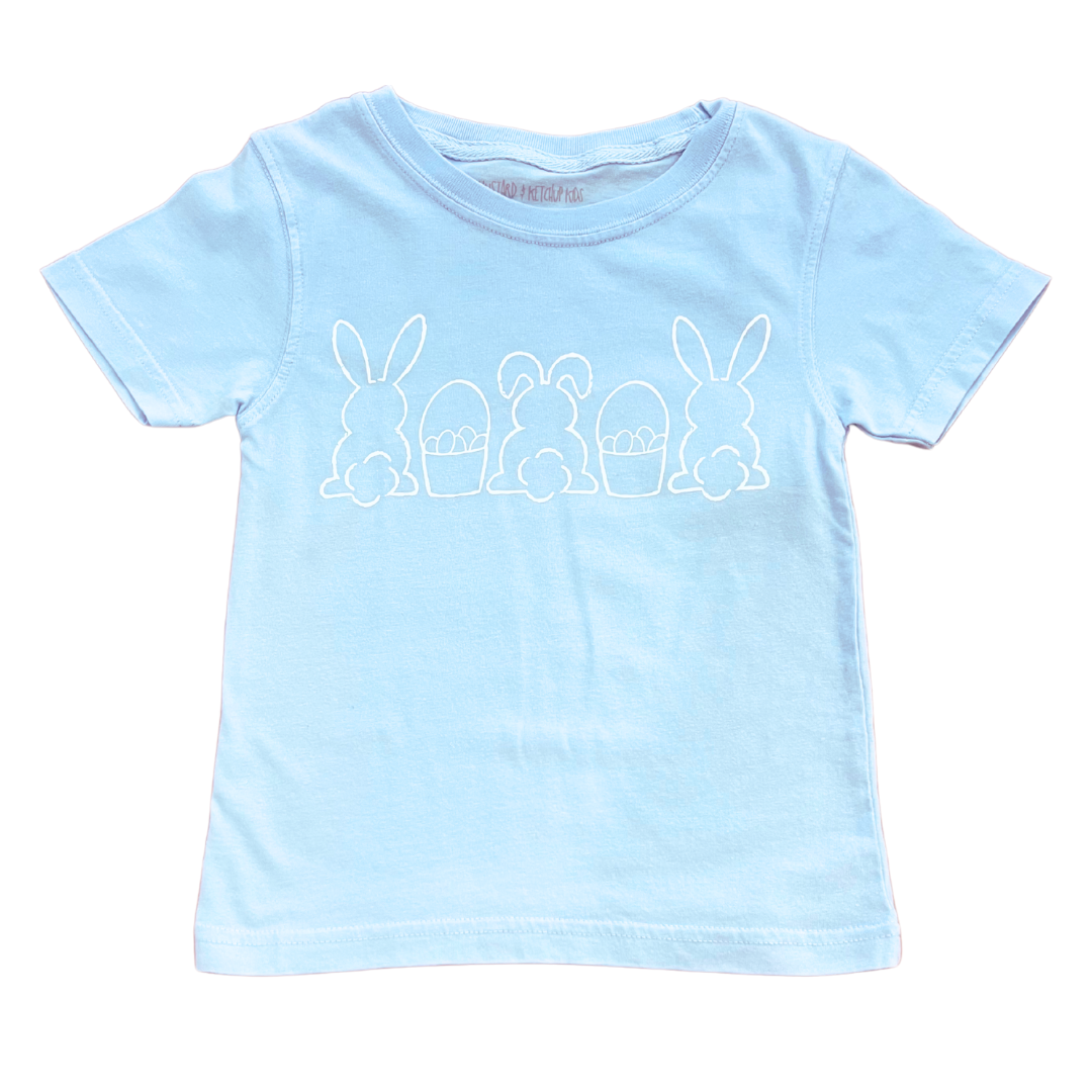 Bunnies & Baskets Trio Short Sleeve-Light Blue