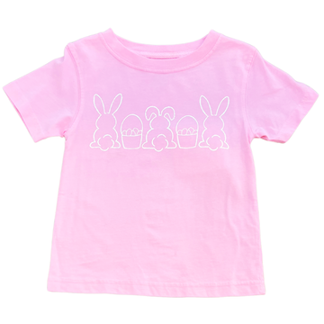 Bunnies & Baskets Trio Short Sleeve-Light Pink