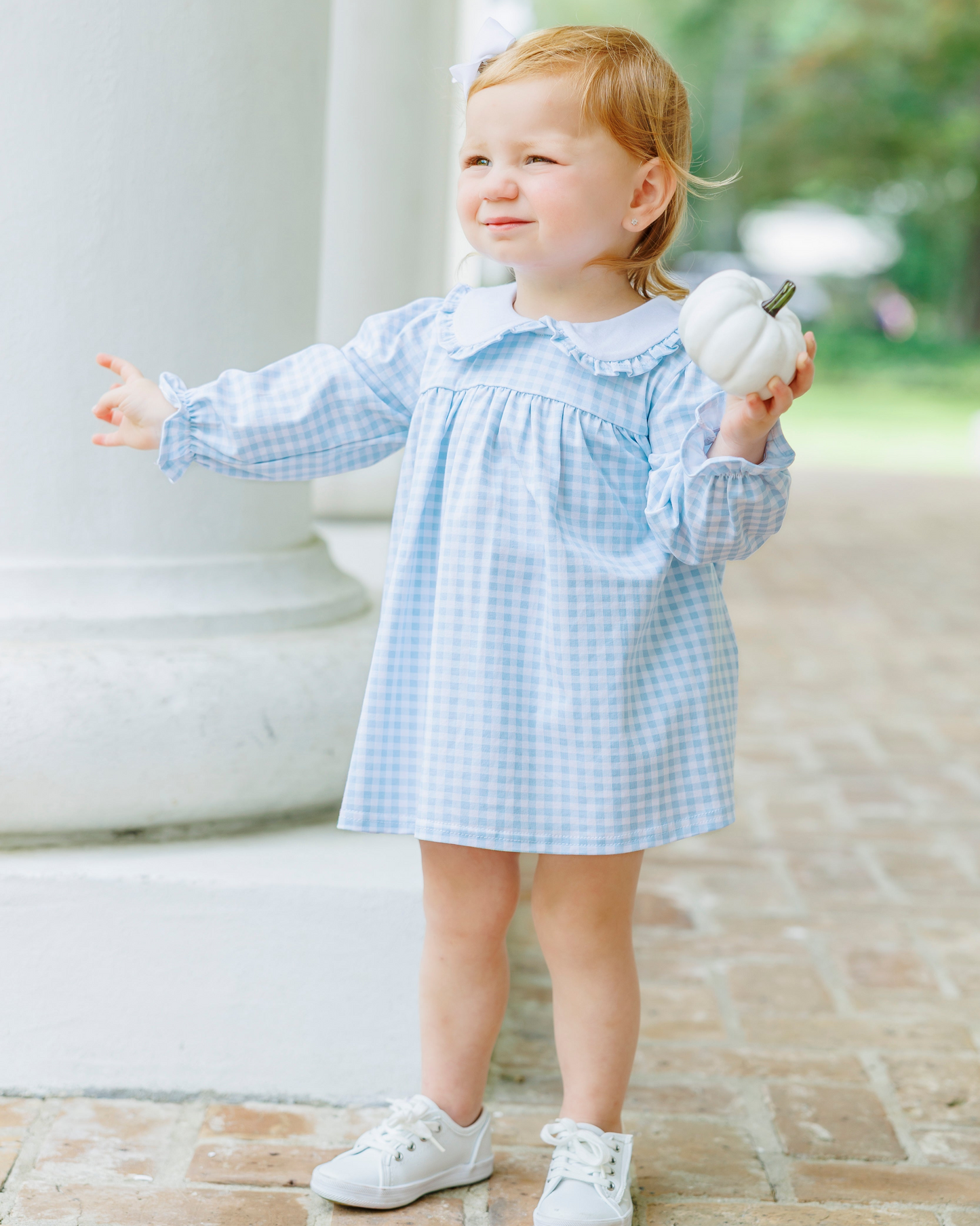 Catherine Diaper Set-Light Blue Gingham