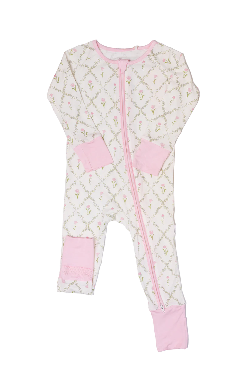 Flower Trellis Sleep Romper Zip