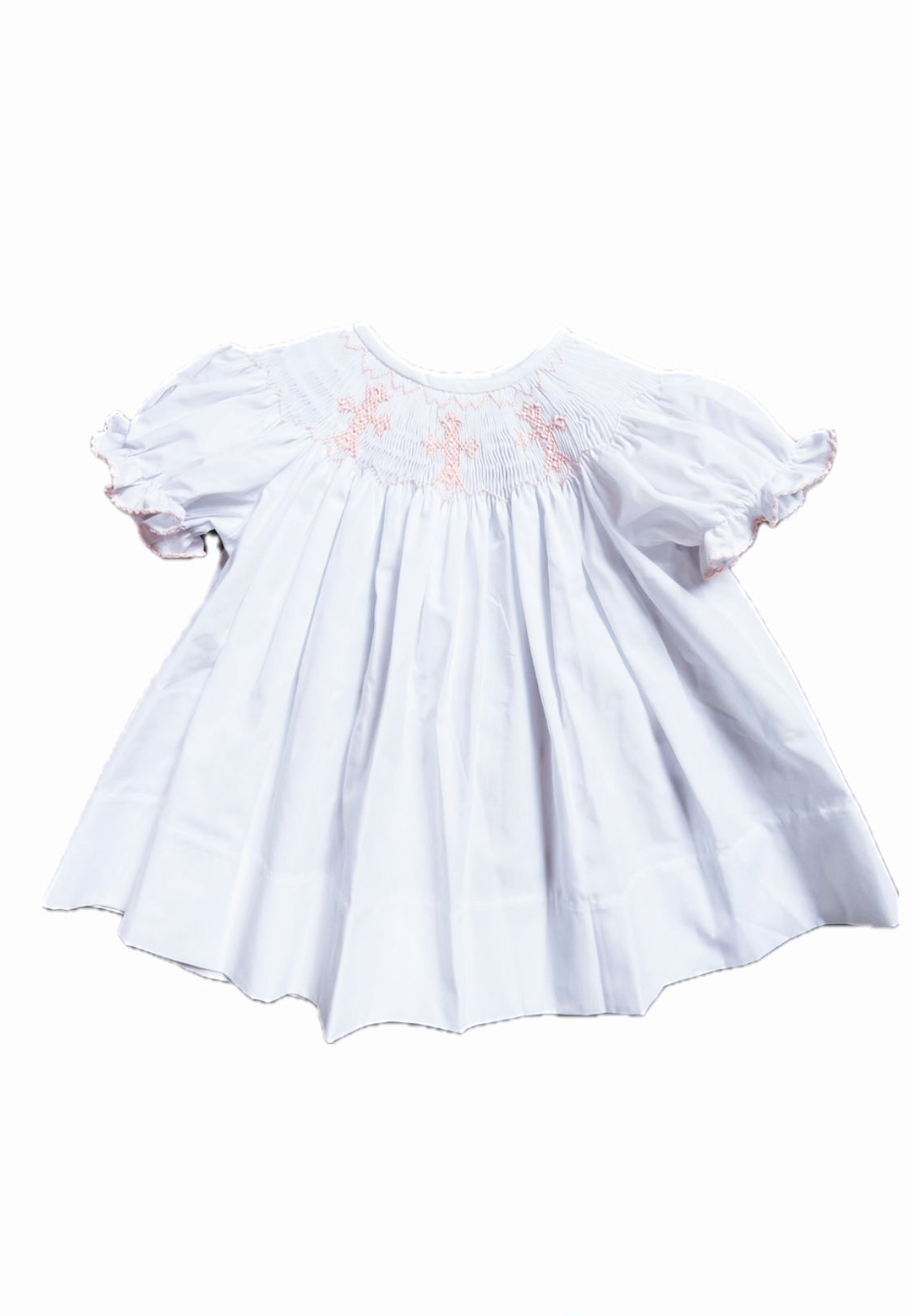 Pink Cross Smocked Dress