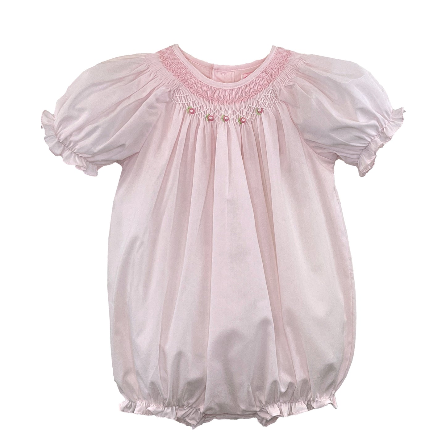 Pink Rosebud Smocked Bubble