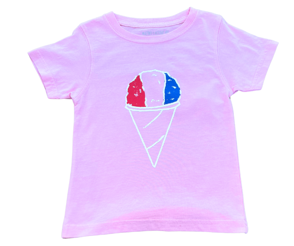 Short Sleeve Snow Cone T-Shirt- Light Pink