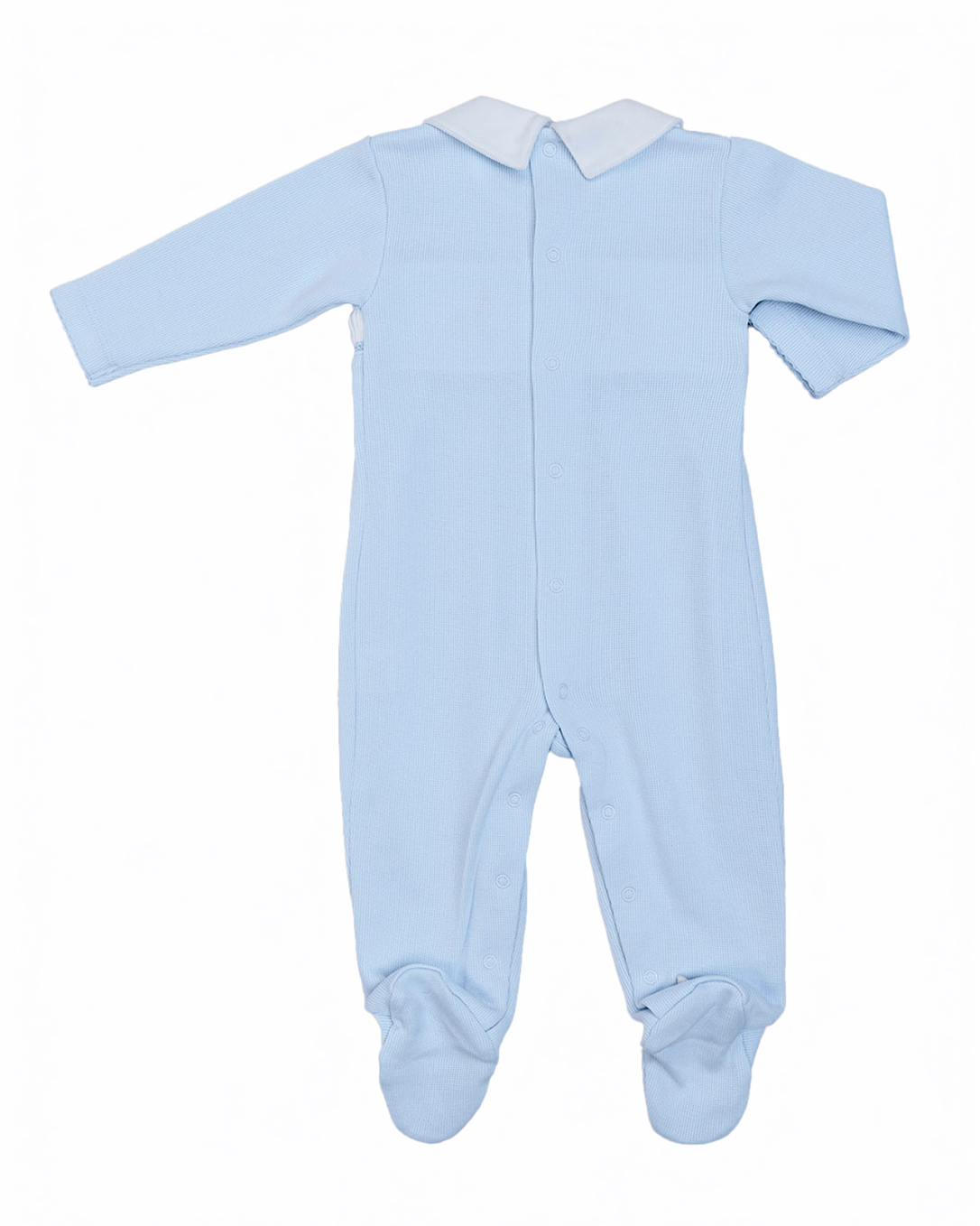 Blue Handsmocked Rocking Horse Footie