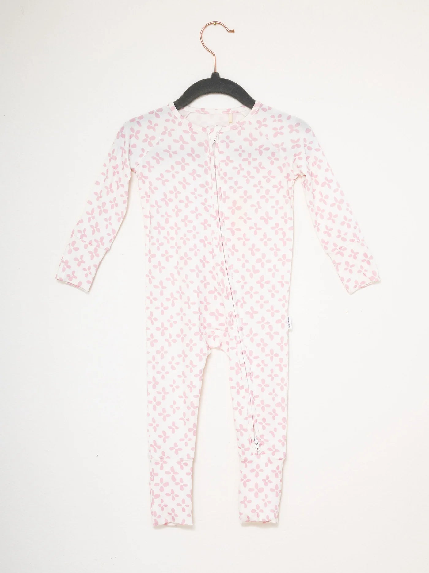 Pink Clover Zip Footie
