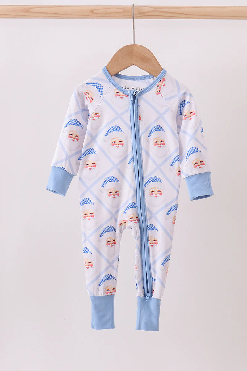 Blue and White Santa Zip