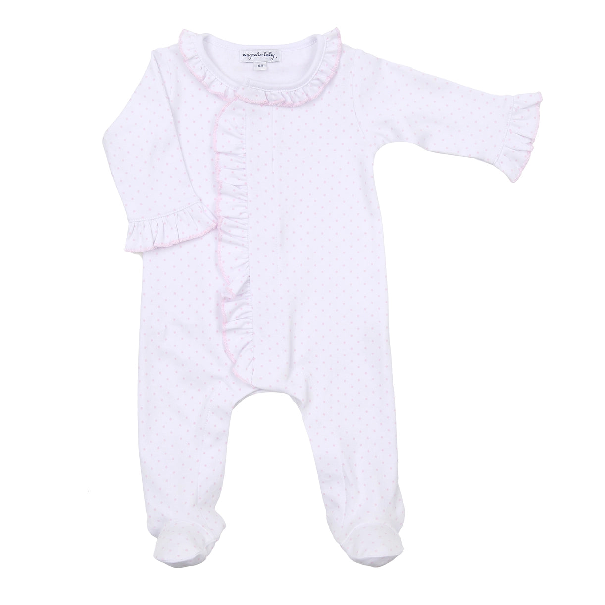 Mini Dots Ruffle Zipper Footie