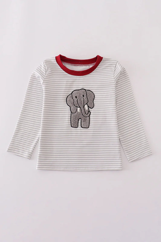 Alabama Polka Dot French Knot Elephant Long Sleeve Shirt