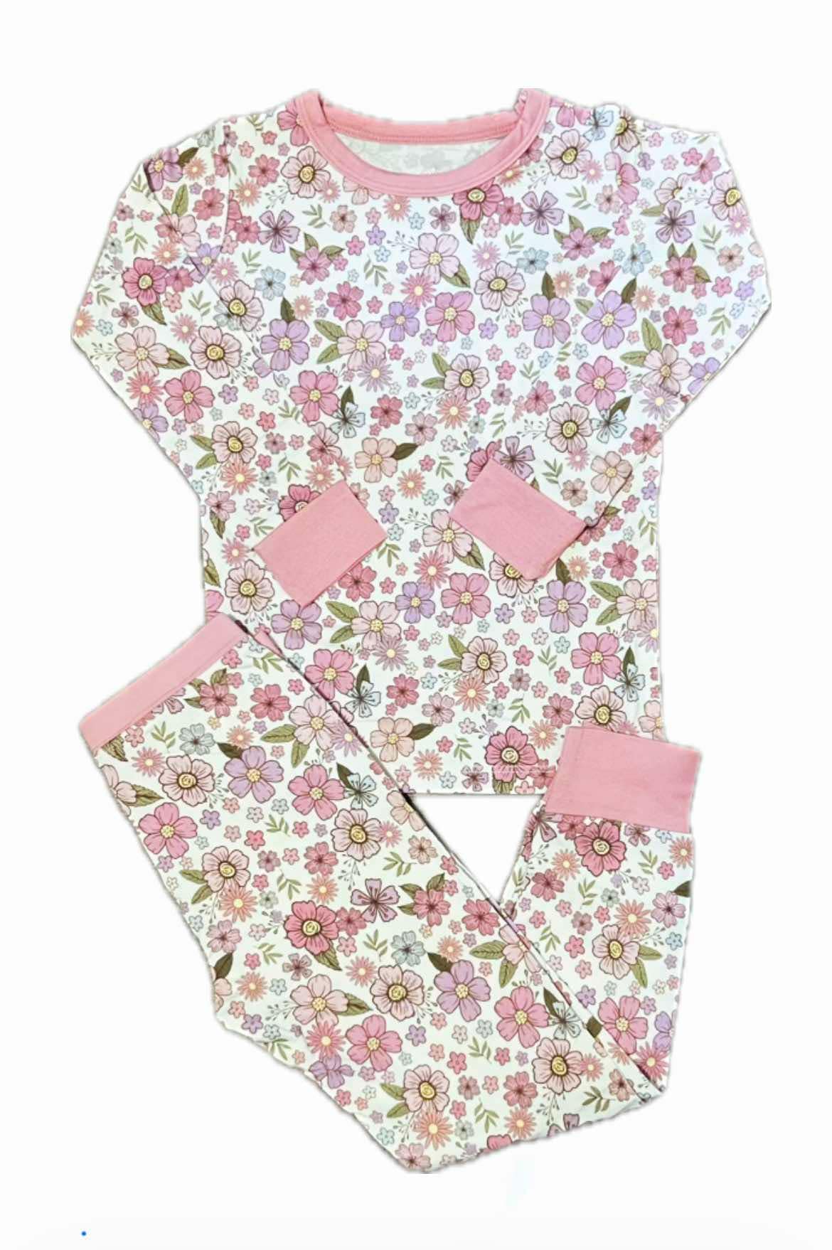 Pink Paisley Floral 2Pc Pajama Set