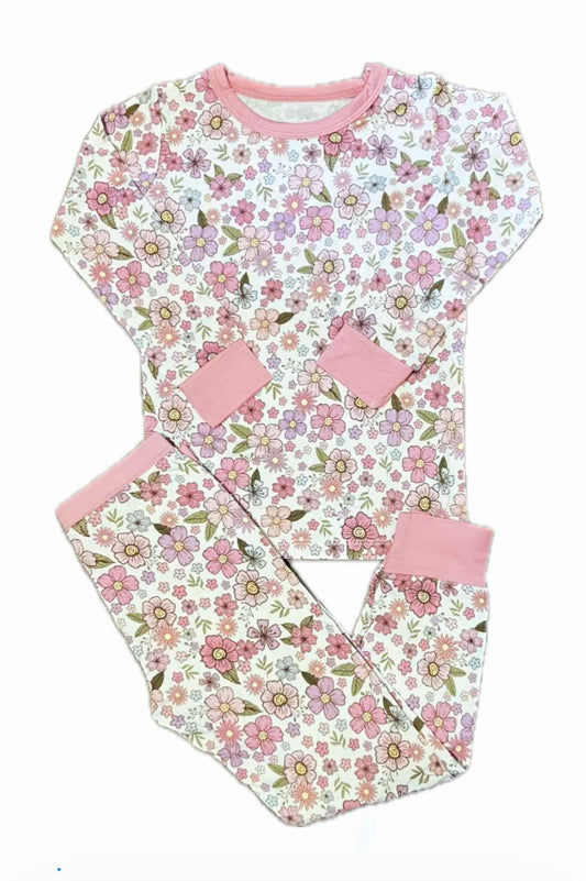 Pink Paisley Floral 2Pc Pajama Set
