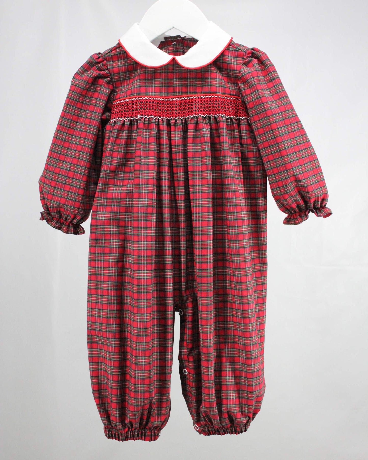 Red Christmas Plaid Romper