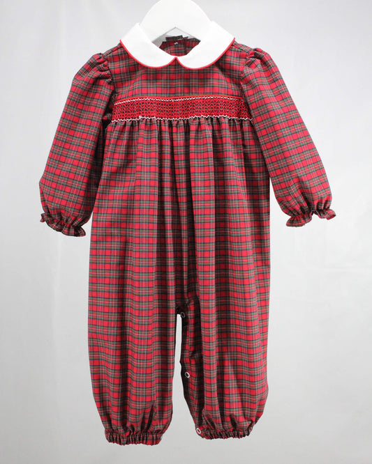 Red Christmas Plaid Romper
