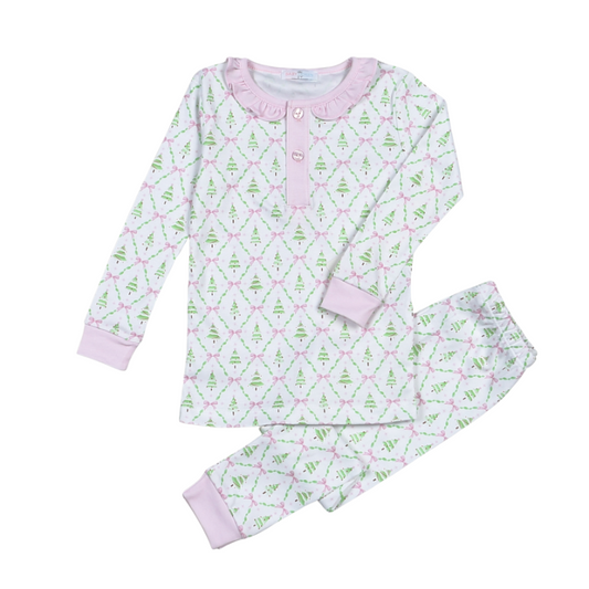 Holly Night Pima 2 Piece Set- Pink