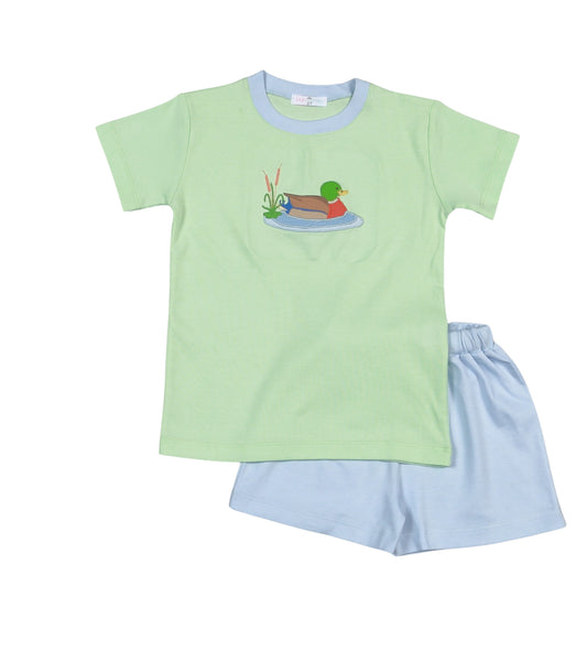 Mallard Pima Applique Short Set