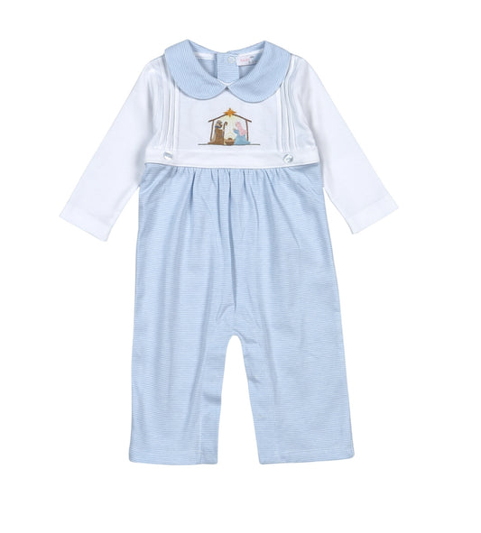 Blue Holy Night Hand Embroidered Romper