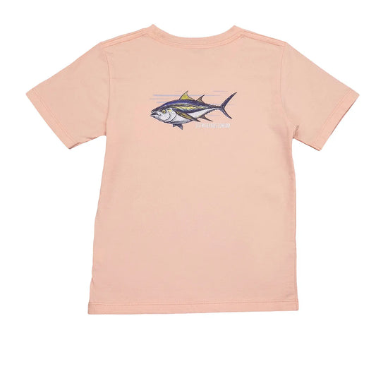 Blue Tuna Graphic Tee- Salmon