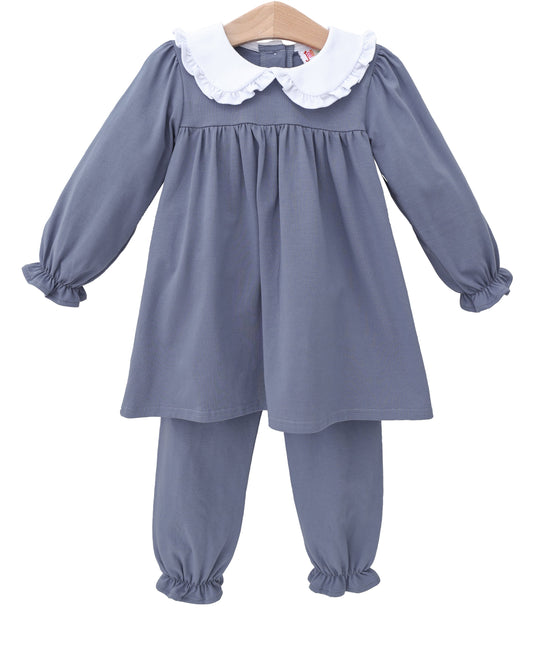 Catherine Bloomer Pant Set-Dusty Blue