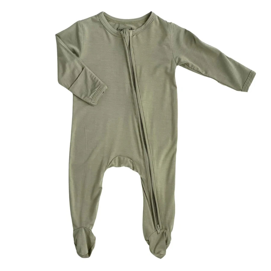 Sage Zipper Footie