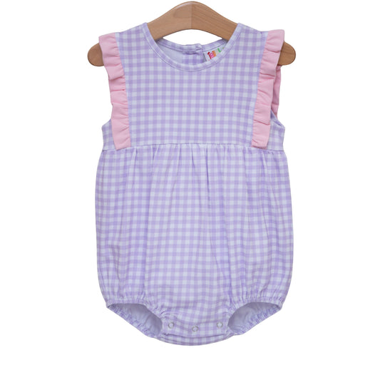 Lavender Gingham with Light Pink Bubble