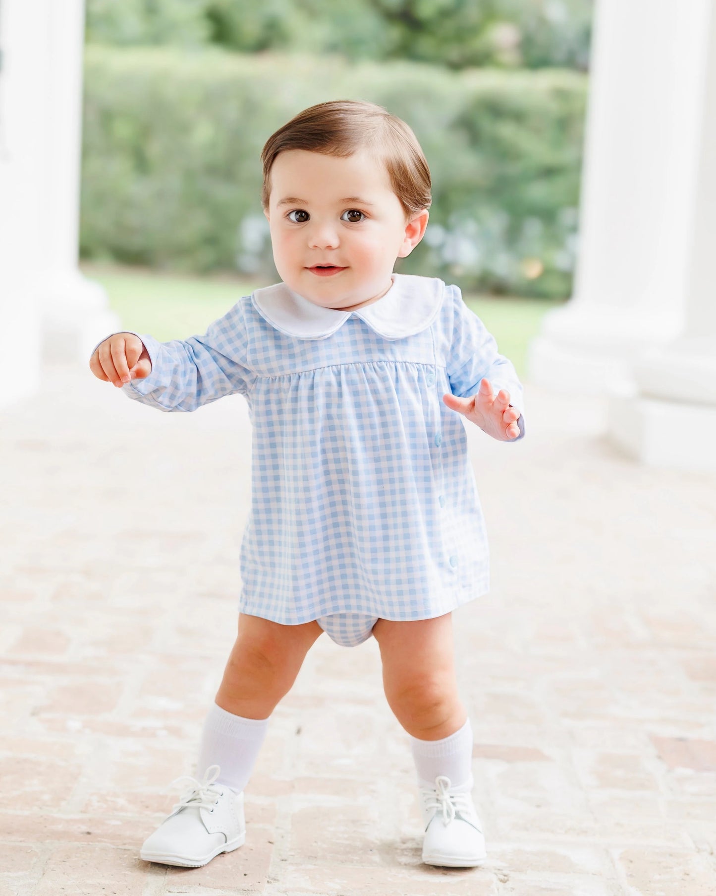Liam Diaper Set- Light Blue Gingham