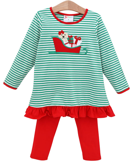 Santa Paws Ruffle Pants Set