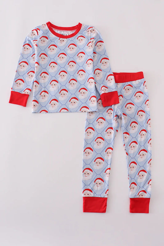 Blue Santa Bamboo 2 pc Pajama Set