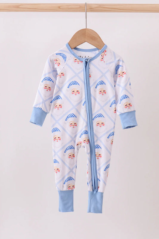 Blue and White Santa Zip