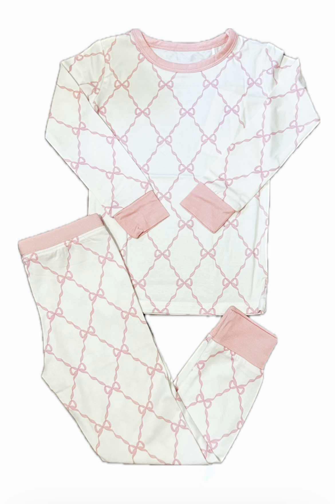 Pink Bow Trellis 2 Pc Pajama Set