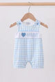 Blue I Love Mommy Embroidery Gingham JonJon
