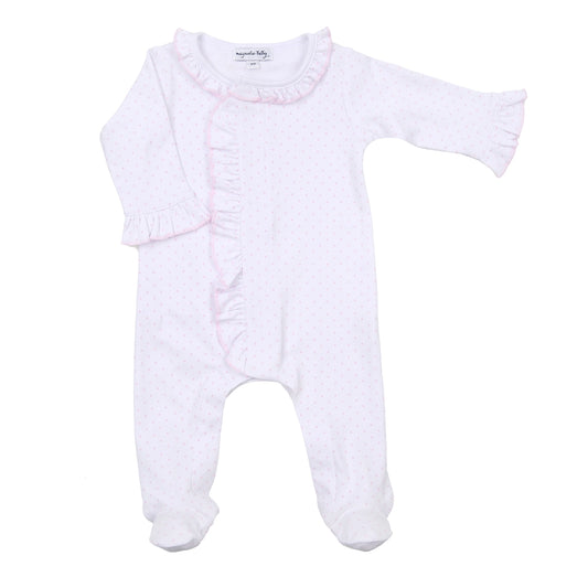 Mini Dots Ruffle Zipper Footie
